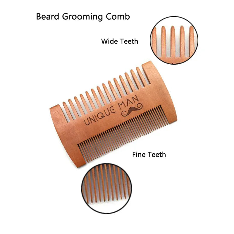 Beard & Moustache Comb with Leather Case