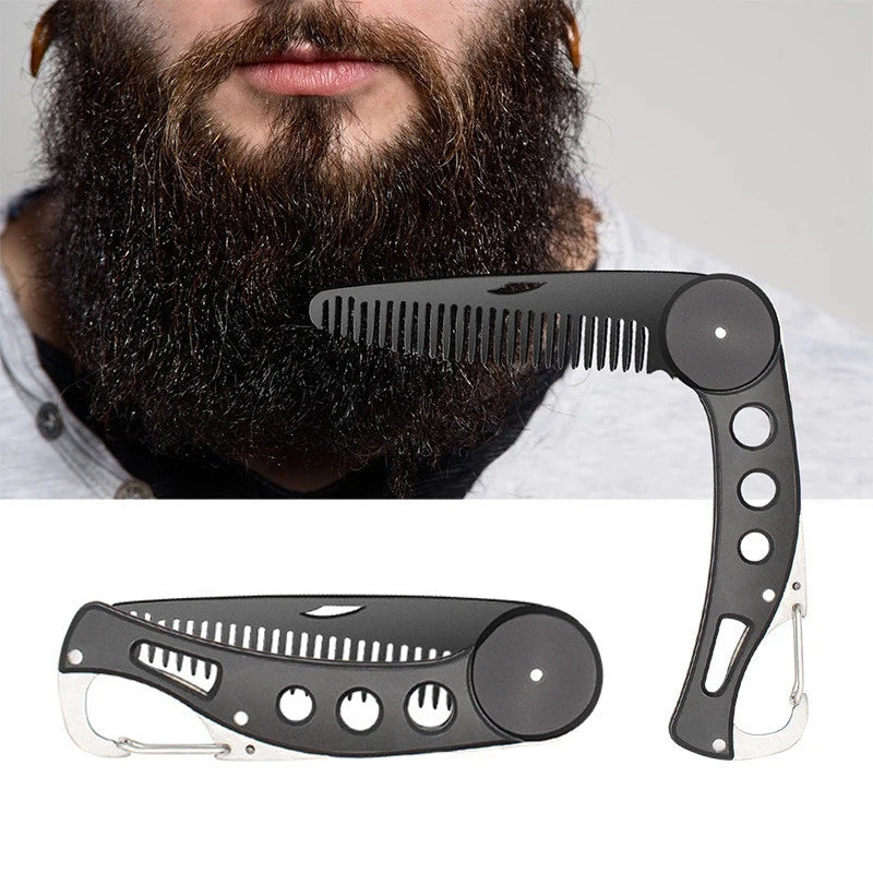 Stainless Steel Foldable Wave Beard Comb