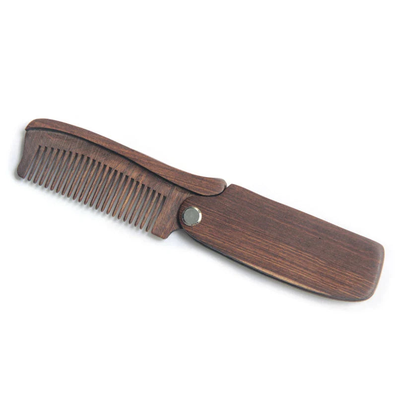 Foldable Sandalwood Beard Grooming Comb