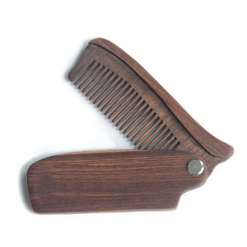 Foldable Sandalwood Beard Grooming Comb
