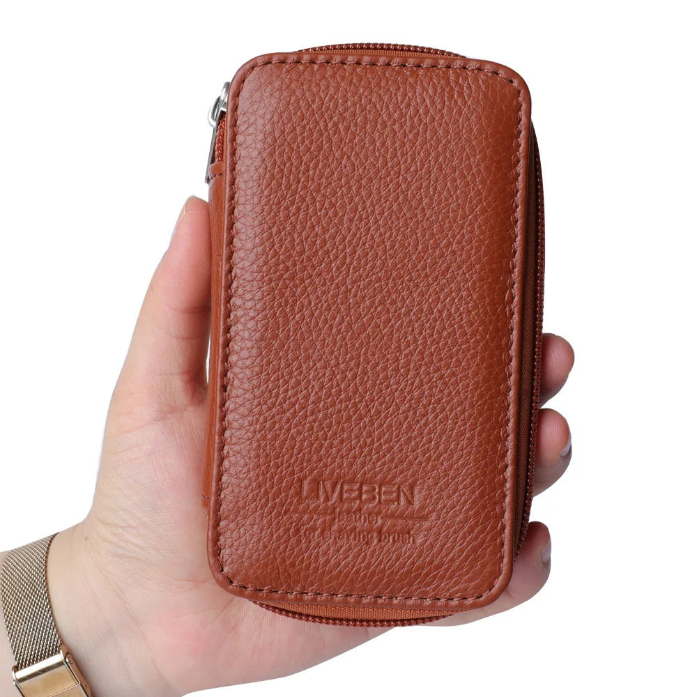 Luxurious Leather Travel Case for Double Edge Safety Razor and Wet Shaving Essentials