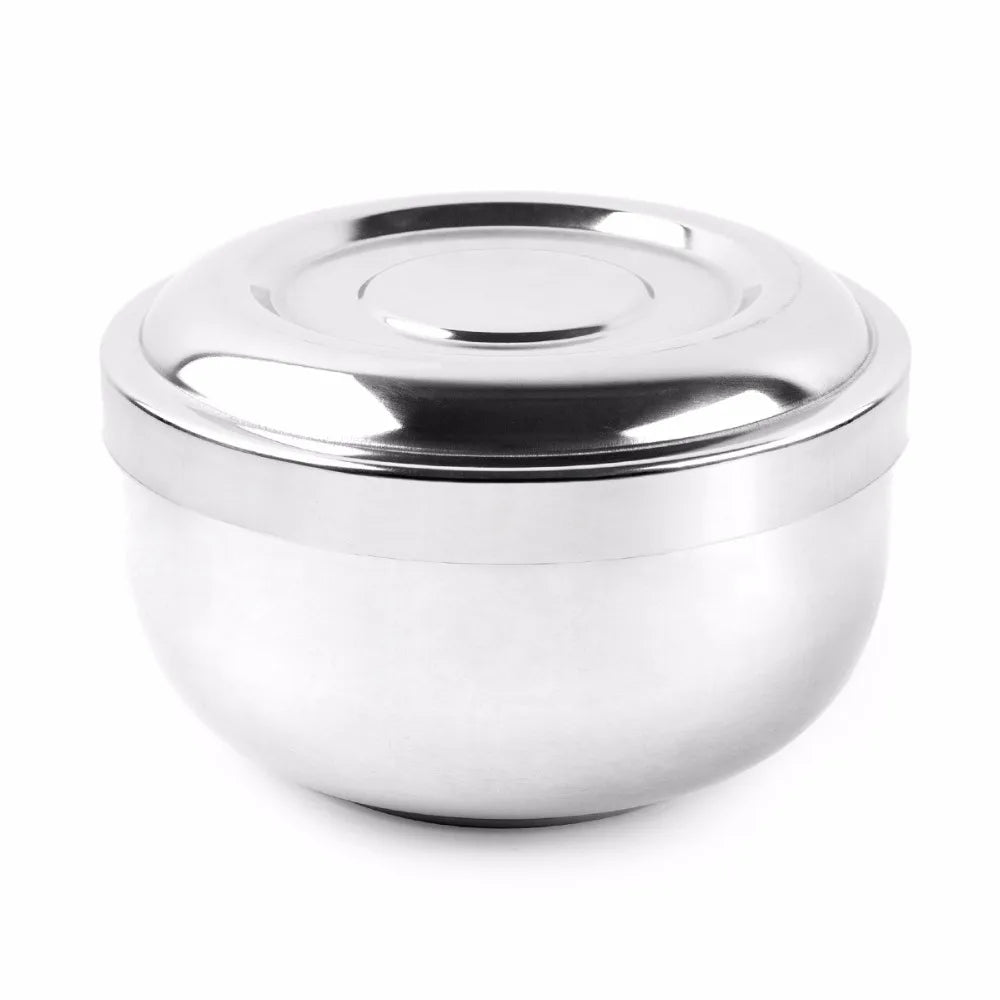 Stainless Steel Shaving Soap Bowl and Double Edge Razor Brush Stand