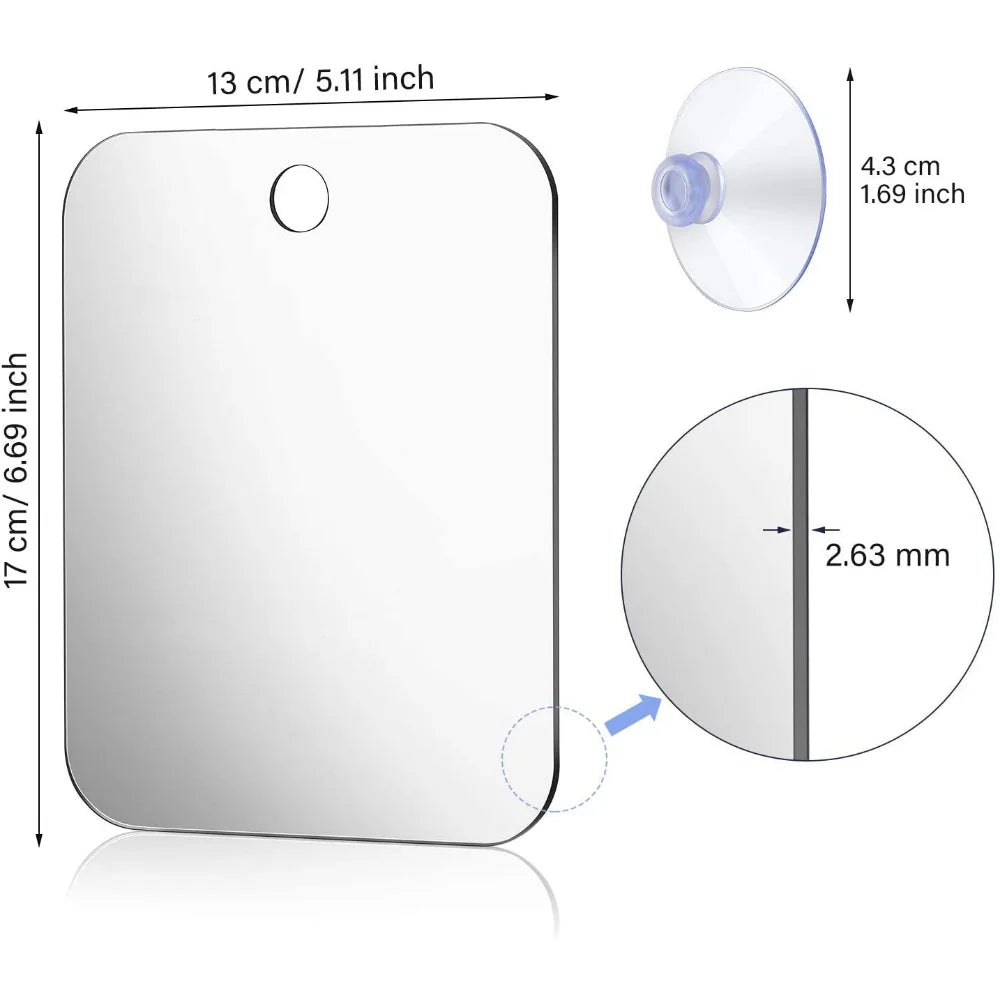 Portable Travel Acrylic Mirror with Wall Suction