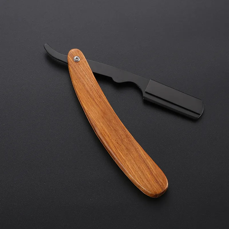 High-End Manual Wooden Straight Razor