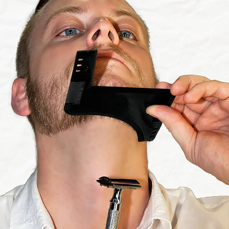 Dual-Sided Beard Shaping Comb and Template Styling Tool