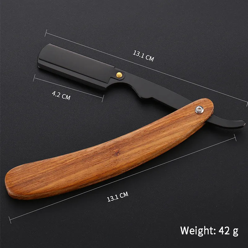 High-End Manual Wooden Straight Razor