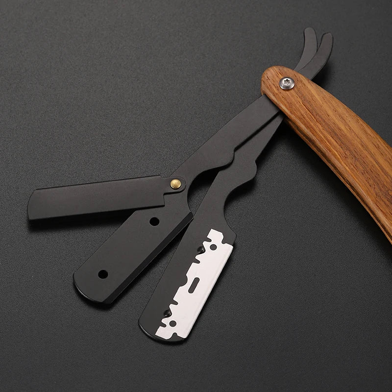 High-End Manual Wooden Straight Razor