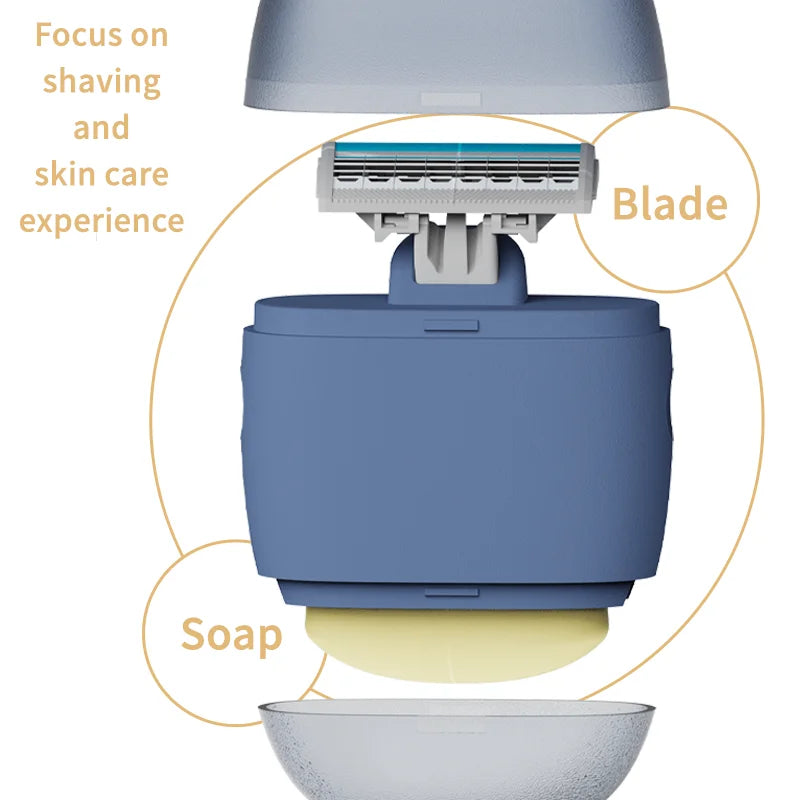 Mini Eggy Portable Men Cartridge Razor + Shaving Soap